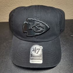 *New* '47 Brand NFL Kansas City Chiefs Clean Up Adjustable Black Hat