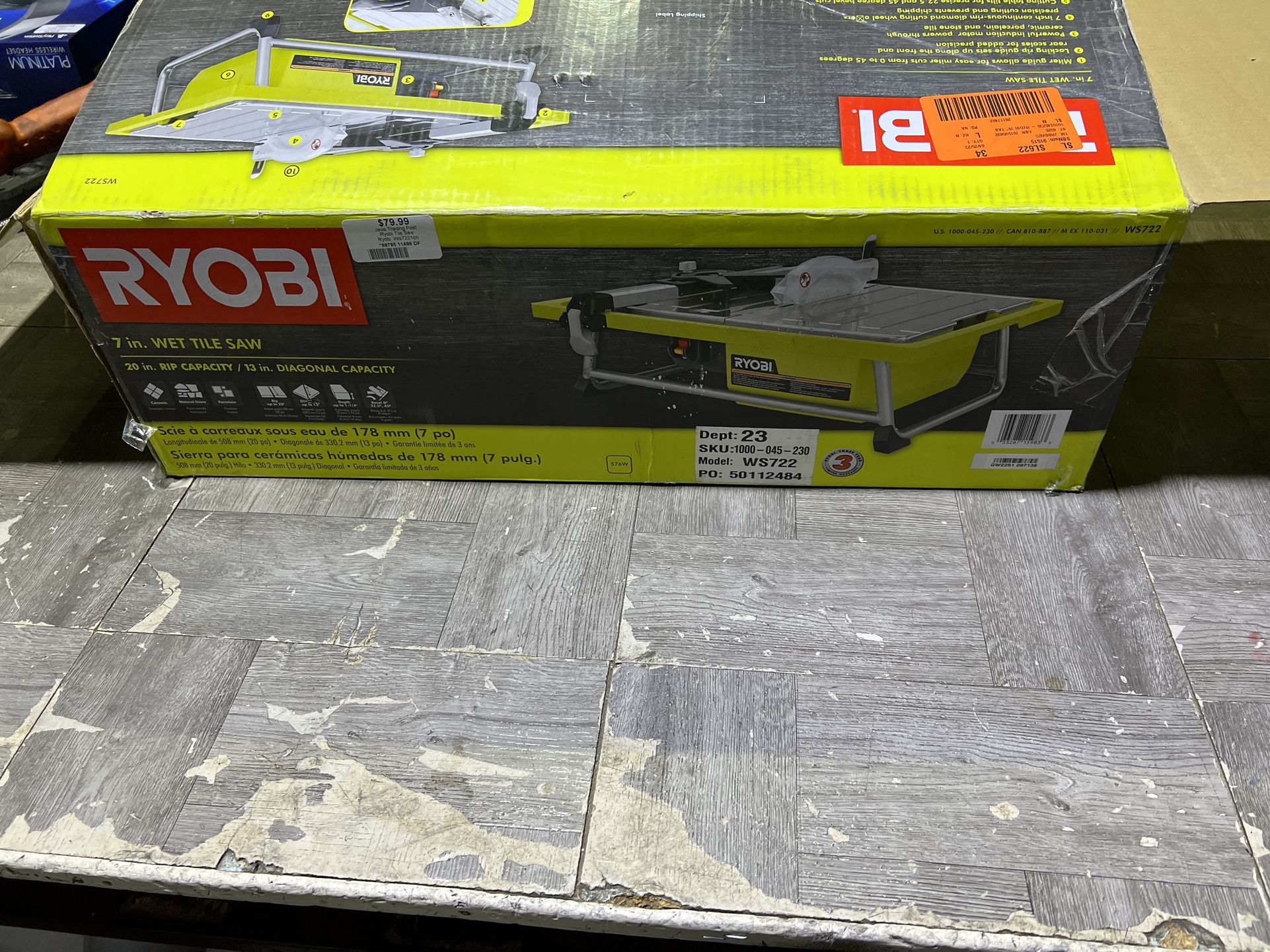 Ryobi 7inch wet tile saw pick up only