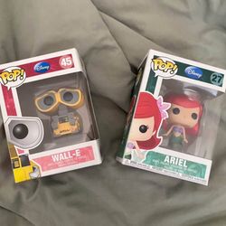Wall-e and Ariel Funko Pops