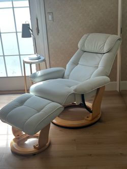 Leather chair & ottoman