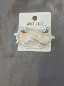 Cute Earrings. Silver And Pearl. Brand New. Bought For $16. 
