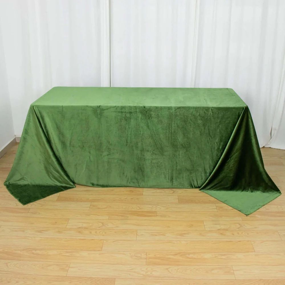 (1) 90 By 132 Olive Green Table Cloths And (1 )Round Size 120