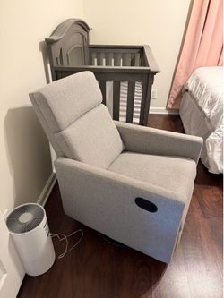 Gray rocking nursing chair