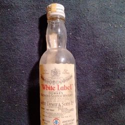 Shot Bottle/ Antique American Airlines Flight Label Scotch Whiskey Bottle