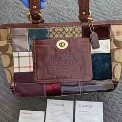 Coach Patchwork Holiday Tote Rare Limited Edition (Authentic) $100 FIRM 