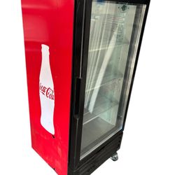 10 Cu Ft Coke Fridge New Scratch And Dent Model On Wheels NSF Cooler Commercial Restaurant Display Beverage Drink Food Merchandiser 