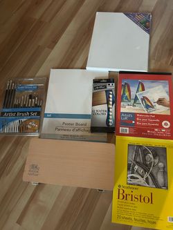 Winsor Newton art set wooden  and accessories