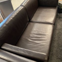 IKEA SATER 2.5 Seat Sofa Dark Brown Faux Leather