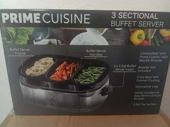 Prime cuisine 3 sectional buffet server 3x 2.2qt Buffet server insert