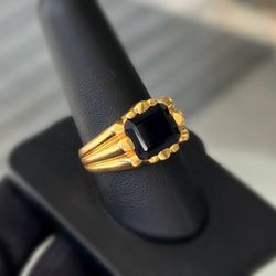 Jewelry Antique 19k solid yellow gold onyx stone 3.00CT ring sz 10.75