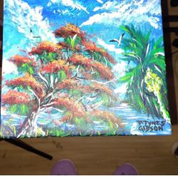 Royal Poinciana Bird House Rock 