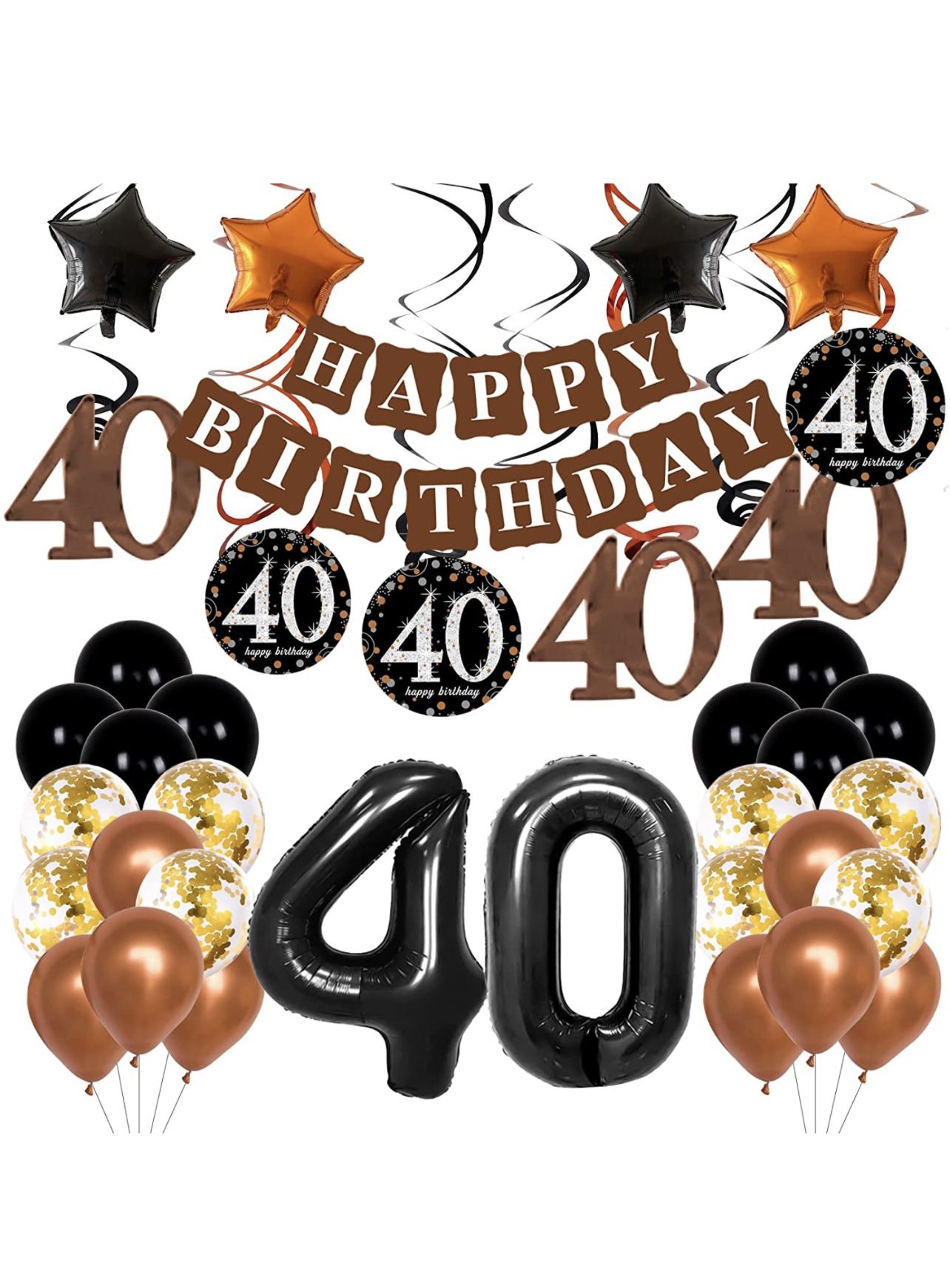 40th Birthday Decorations Kit