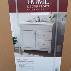 Sedgewood 36.5 in. W x 18.75 in. D x 34.375 in. H Single Sink Bath Vanity in Dove Gray with Arctic Solid Surface Top