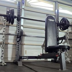 《FREE LOCAL DELIVERY》OLYMPIC BENCH PRESS / SQUAT RACK + OLYMPIC WEIGHT PLATES + OLYMPIC BARBELL 