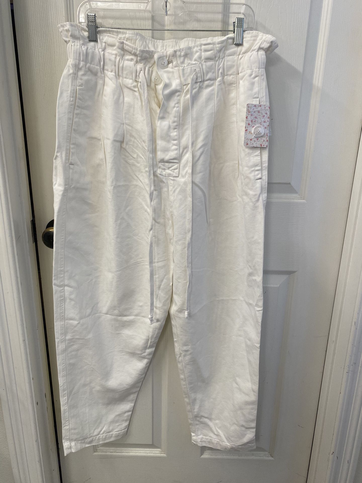 Free People White Pants Size Large