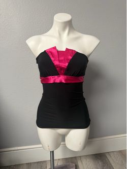 Intimately Free People Black & Pink Strapless Top