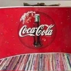 Large Vintage Coca Cola Sign Man Cave 32x65 inches Just $25