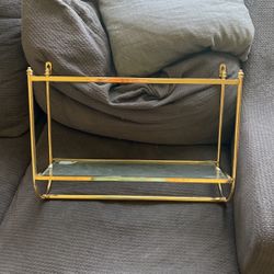 Glass Shelf To Hang On Wall. Comes With Bar To Hang Stuff On The Bottom