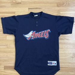 Vintage Majestic Anaheim Angels Jersey Batting Practice Medium Mesh MLB 90's