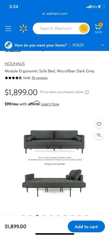 Sleeper Sofa Bed Couch. 7ft Luxury Convertible Sofa Futon Bed with No Roll Together For $680