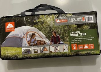 Camping tent. Ozark Trail 3-Person Dome Tent