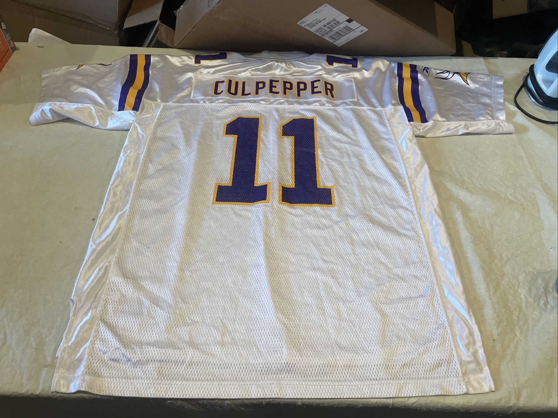 Daunte Culpepper REEBOK Minnesota Vikings Jersey Mens Xl White Clean Vintage