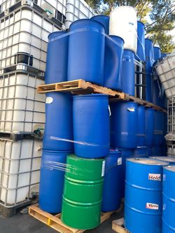 Blue Plastic 55-GallonDrums / Barrels