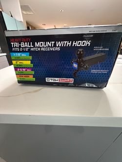 2-5/16 in. Ball Diameters Adjustable Trailer Tri-Ball Mount with Hook