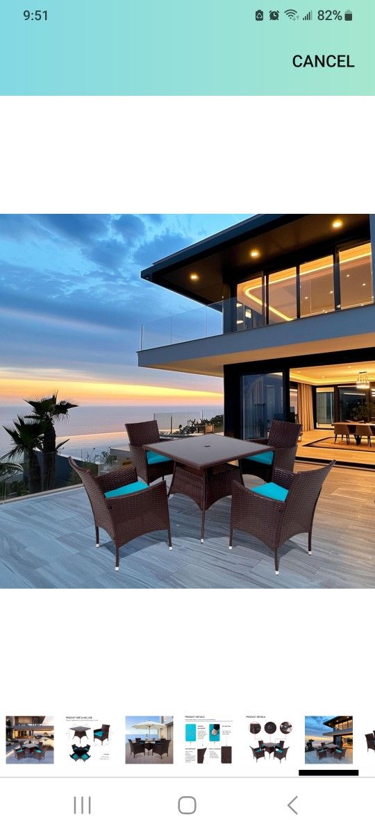 Outdoor Patio Dining Set, 5 pieces 