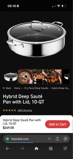 Hexclad 10qt deep Sauté pan