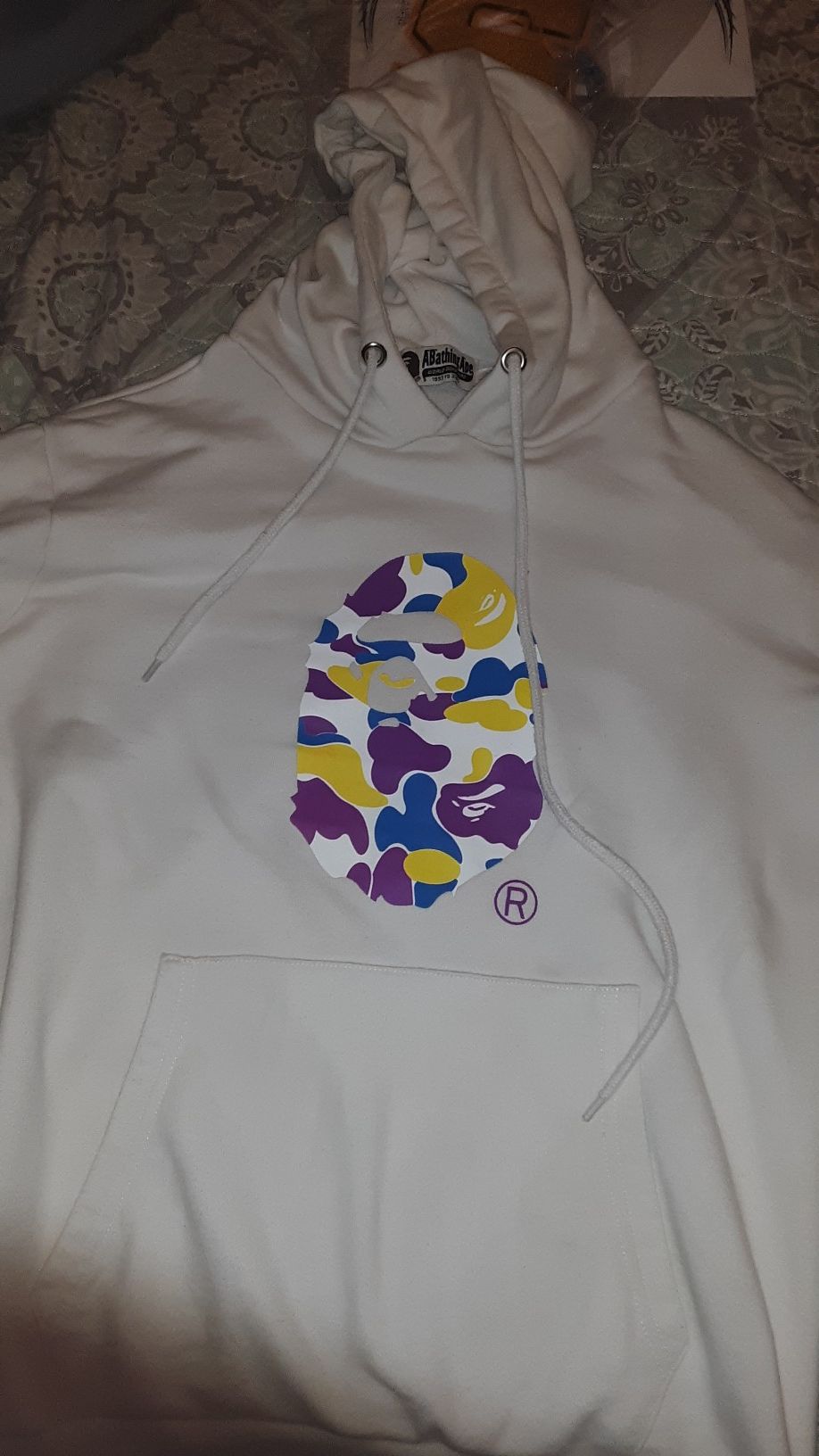 bape X ASSC white hoodie size medium OPEN TO OFFERS