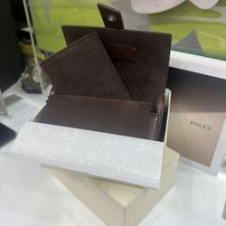 New w/Box ROLEX Travel Pouch Brown Leather 