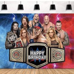 Wrestling Party Supplies Birthday Party Decorations Include Backdrop.Ship 24 Hr.