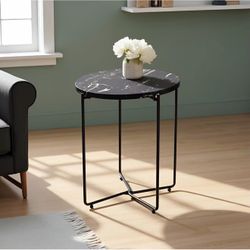 Marble Top Round Side End Table