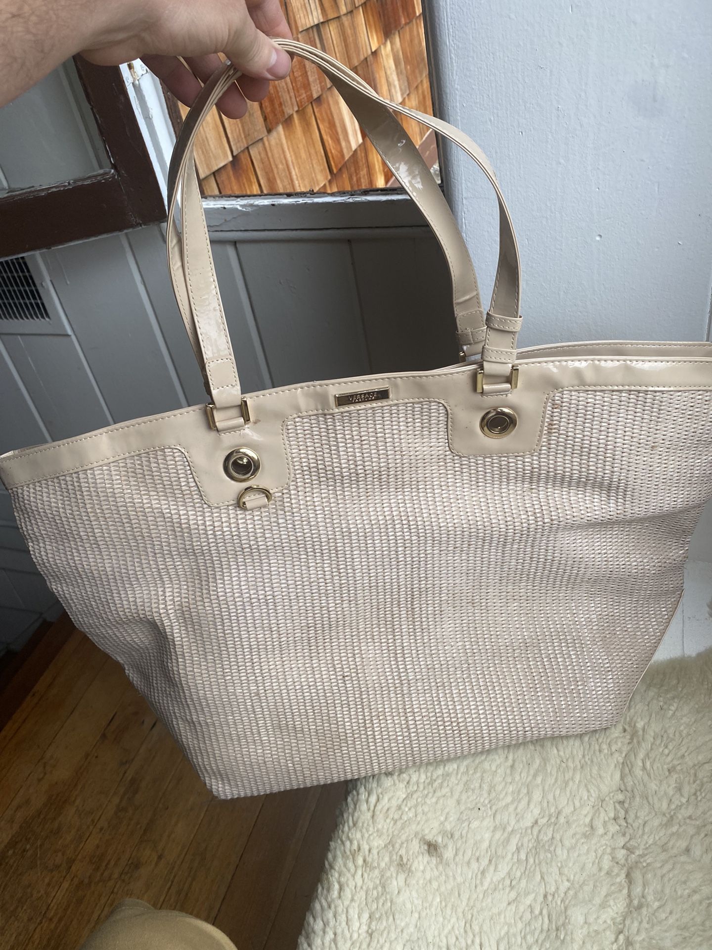 Versace Large Woven Tote Bag Purse