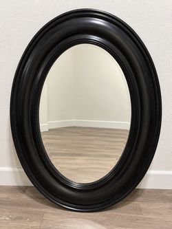 Large Oval Wall Mirror Black Frame