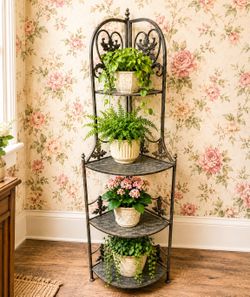4 tier foldable corner shelf