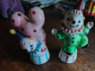Vintage Clown Salt and Pepper Set
