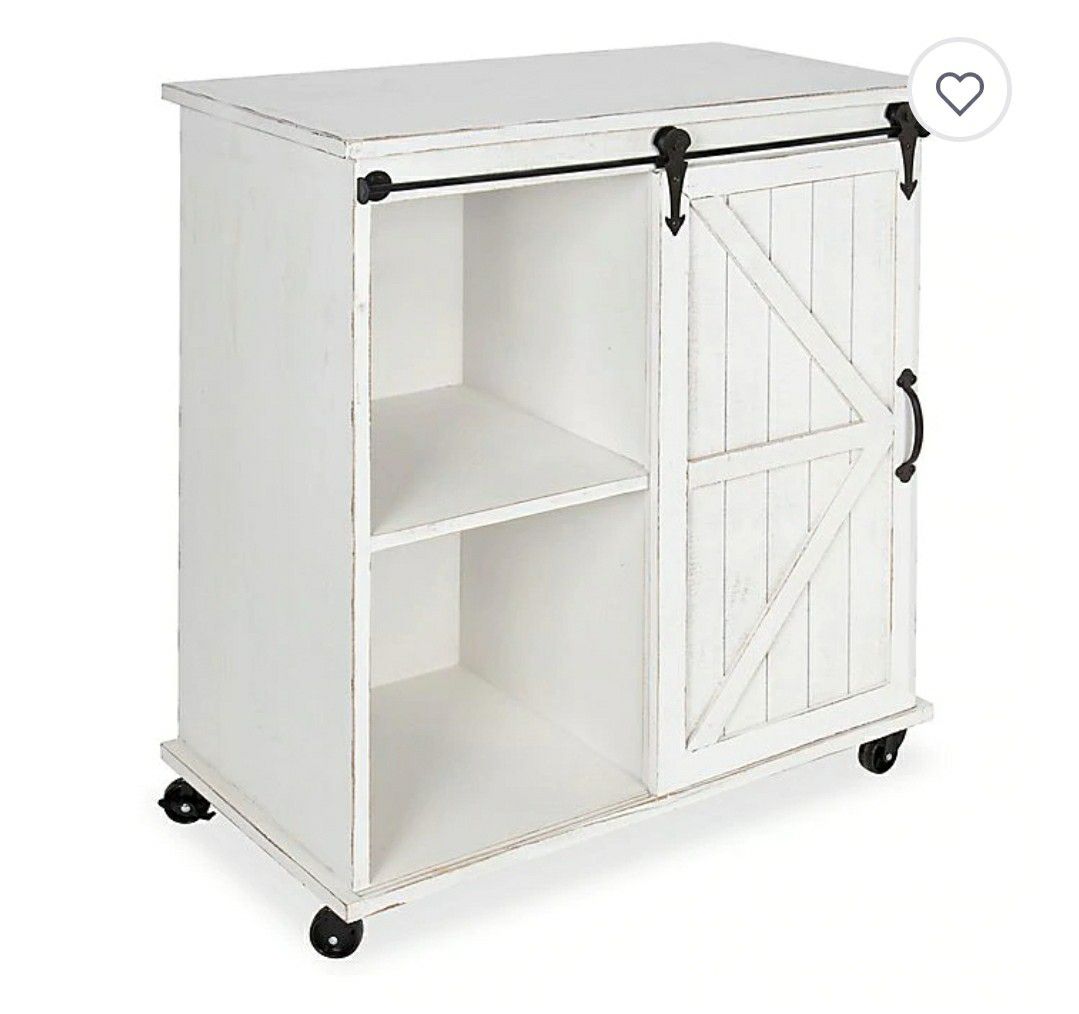 Kate and Laurel Cates Kitchen Cart/Storage Cabinet in White