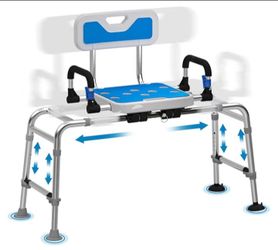 Drseats Tub Transfer Bench and Sliding Shower Chair with Non Slip Aluminum Body, FSA Eligible, Adjustable Seat Height Holds Weight up to 500 Lbs for S