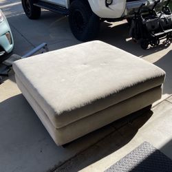 Large Crème Ottoman - Harper 