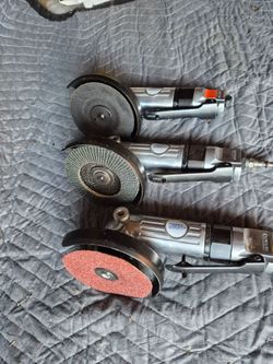 Set of 3 Eagle Industries 5" Pneumatic Air Angle Grinders
