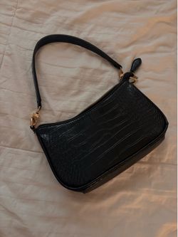 Black leather shoulder bag