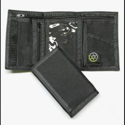 NEW MENS velcro trifold wallet in black