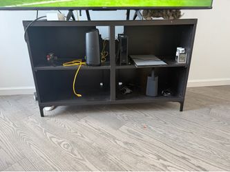 Black media console tv stand