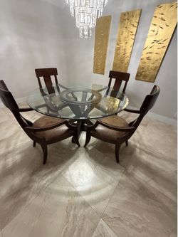 Solid wood dining table with 4 chairs