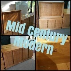 1954 American Of Martinsville Mid Century Modern Bedroom Set Chest Dresser  Mirror  Delivery Tag 
