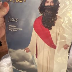 Men’s Halloween costume- (Jesus ) contains:robe , beard, wig