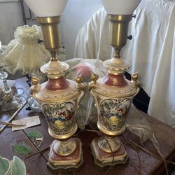 2 Antique Urn Lamps