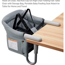 VEEYOO Clip On High Chair Folding Fast Table Chair with Storage Bag